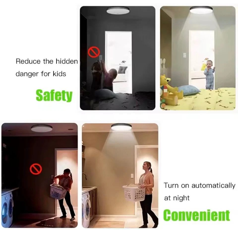 Plafoniera Led Con Sensore Di Movimento Per Soffitto IP67 Antipolvere Per Casa - Immagine 4 di 4