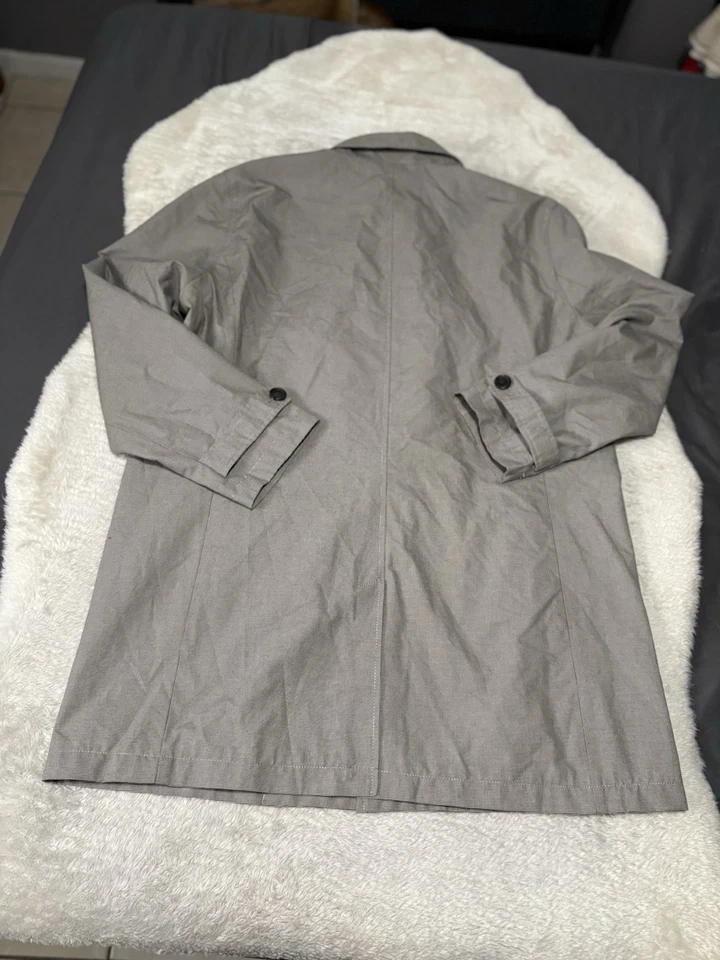 Abrigo de algodón pata de gallo Banana Republic para hombre talla XL gris claro chaqueta botón Foto 2 de 4