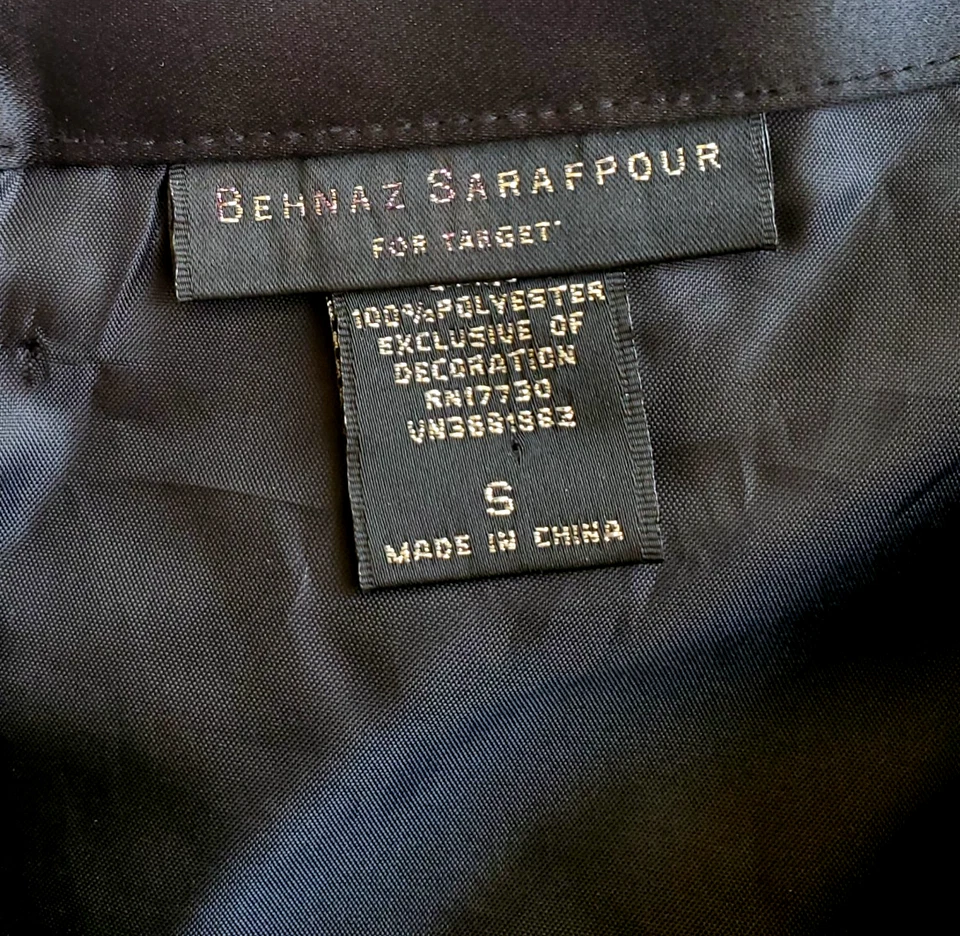 Falda Midi Behnaz Sarafpour Negra Terciopelo Línea A Para Mujer Pequeña Gótica Informal Foto 2 de 4