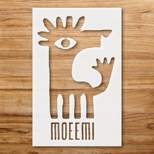 Abstract Face with Stylized Features Wall Art Reusable Stencil - StencilAir