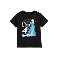 Elsa T-Shirt MäDchen 4 Jahre, Schwarz, Frozen, Kinder Shirt 3-4 Jahre
