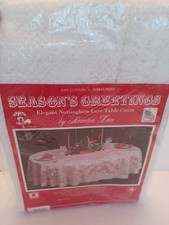 Nottingham Lace Tablecloth White Rectangle 70"x108  100 Cotton NEW IN PACK