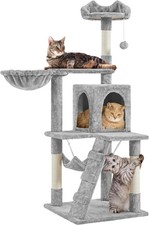 Multi Level Cat Tree Tower With Cozy Condo Hammock And Sisal Scratching Post