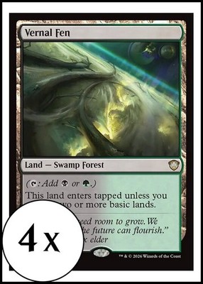 MTG - 4 x Vernal Fen - Playset 4x x4 - Secrets of Strixhaven Commander