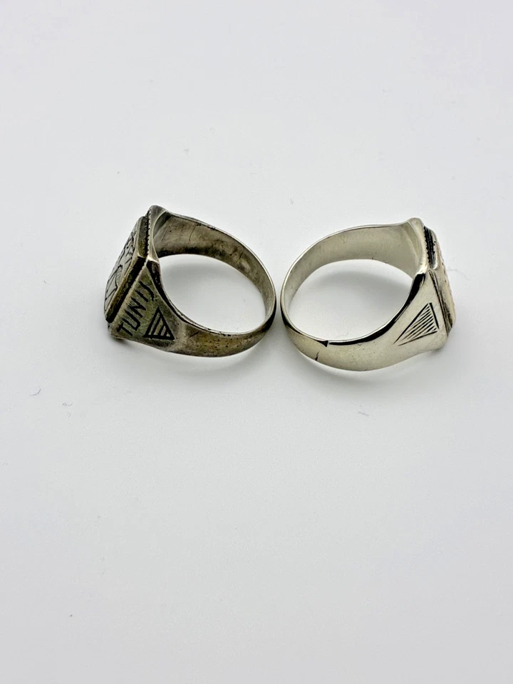 WWII Africa Trench Art Coin Silver Rings 1943 Tunis / Tunisia Campaign - Image 3 of 4