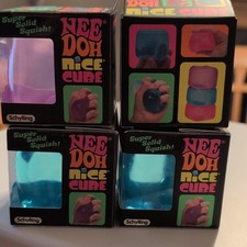 Schylling Nee Doh Nice Cube Super Solid Squish Tactile Squeeze Toy Lot of 4
