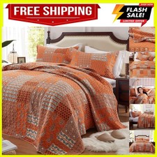 Quilt Set Full/Queen Size 3 Piece Bedspread Coverlet Lightweight Comforter Mi...