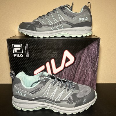 Fila Evergrand TR21 Women Sneaker Size 10 Grey & Light Green Lace Up Gym Shoe