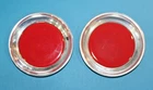 Vintage Towle 101 Set of Two MCM Sterling Silver & Red Enamel Drink Coasters 925