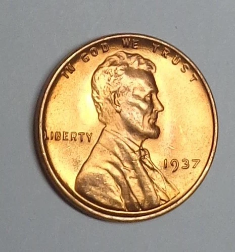 1937-P Lincoln Wheat Penny Cent Red BU Uncirculated From Original Roll