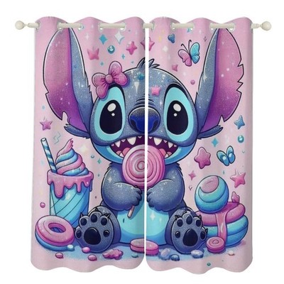 03.Lilo &Stitch Vorhänge Individuelle Maßanfertigung Zimmer Dekovorhang mit Ösen