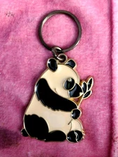 Vintage Enamel Panda Bear & Philadelphia Zoo Keychain Set