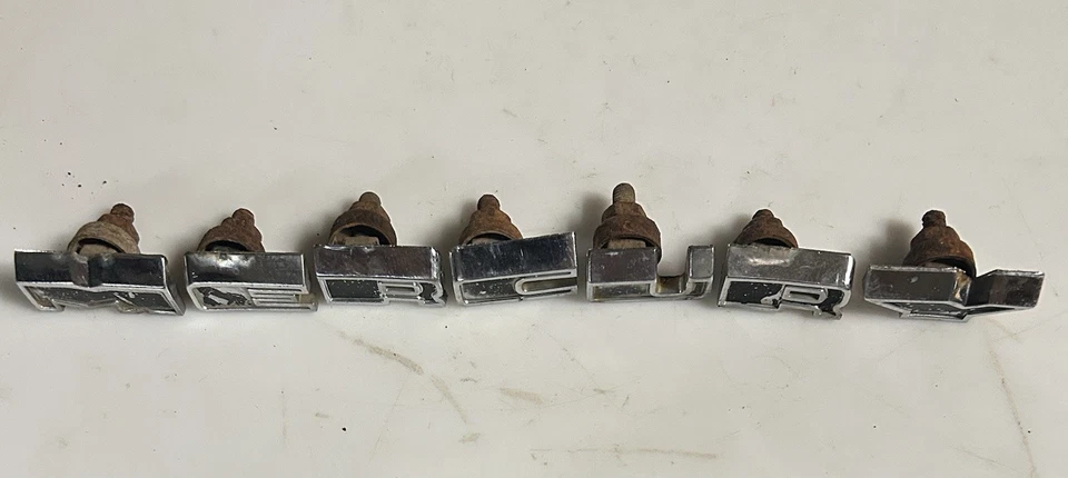 Mercury Hood Letters Emblems 1955 Monterey Montclair Custom Low Rider Cruiser Foto 2 de 4