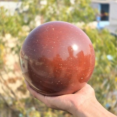 Large 165MM Red Jasper Crystal Ball Natural Brick Red Gemstone Sphere Decor