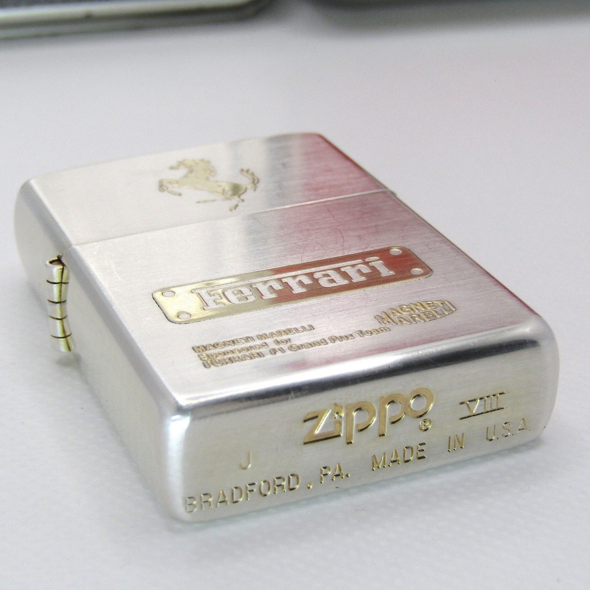 Zippo ライター　Ferrari / Magneti Mar Ferrari Magneti Marelli Gold Silver Zippo Oil Lighter 1993 with