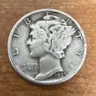 1939-P Mercury Winged Liberty 90% Silver Dime Philadelphia  Nice Coin!