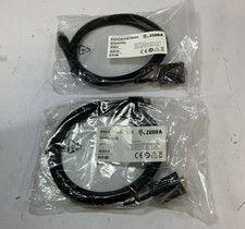  Lot of 2 Zebra CBA-R07-S07PAR 7ft Serial Data Transfer Cable, Black "E1C"