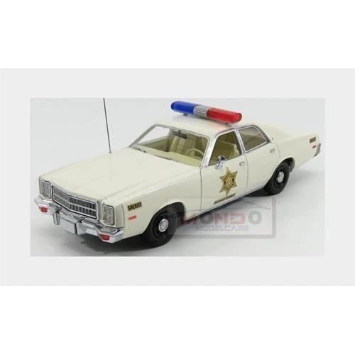 1:18 Greenlight Plymouth Fury Hazzard County Police 1977 White GREEN19055 Modell - Immagine 2 di 2