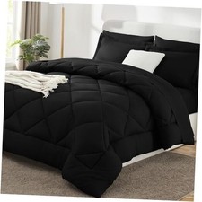 Comforter Set - Cal King Bed in a Bag 7 Pieces, Luxury California King Black
