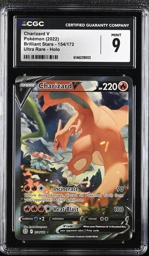Charizard V 154/172 Ultra Rare - Brilliant Stars CGC 9 MINT