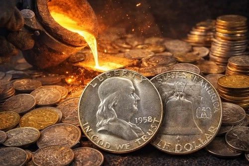 New Listing1958 Franklin Half Dollar 90% Silver US Coin AU Nice Luster 🪙🪙 Free Shipping