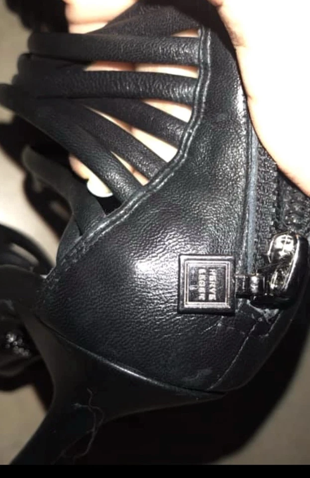 Herve Leger Mujer Olesia Tirantes Cuero Tacón de Aguja Talla EU 37.5 Negro Cremallera Foto 4 de 4