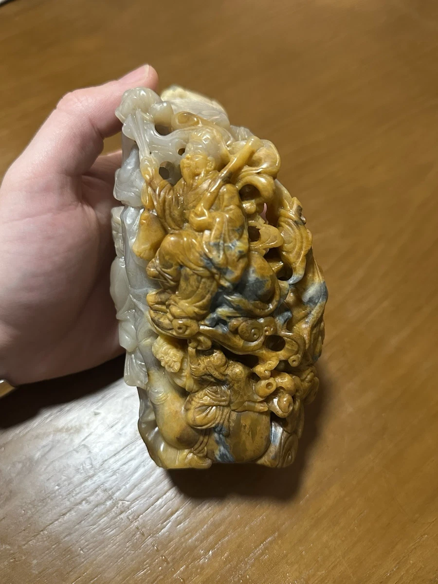 古董原始寿山石主中国风雕像、雕像| eBay