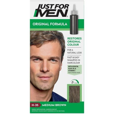 Just For Men Haarfarbe Mittelbraun H35 - Natürliche Farbauffrischung