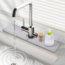 Stone Faucet Mat for Kitchen Sink, 23.6" Diatomite Drying Stone Kitchen Sink ...