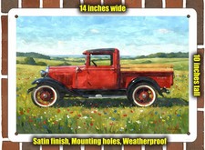 Metal Sign - 1930 Ford Pickup Truck 1 Watercolor - 14x10