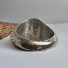 Vintage etched sterling silver dome ring with floral motifs. — photo 5