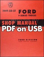 Ford Pickup Truck Usb Werkstatthandbuch 1949 1950 1951 1952 Service Reparatur