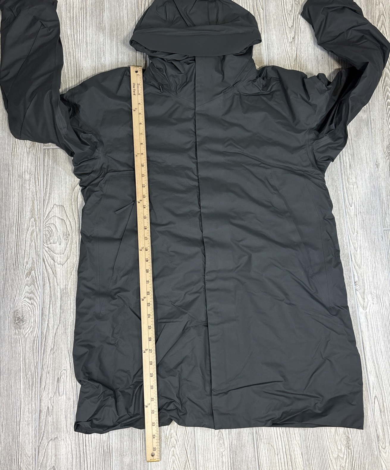 Viev Gore-Tex Dante Insulated Long Designer Rain Jacket, Size L Black Gray GTX