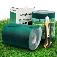 Linghou Self Adhesive Turf Seam Tape for Artificial Grass 6" x 65.6'