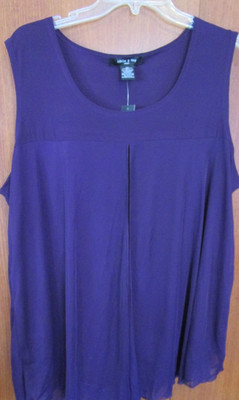 New Adele & May Purple Tank Top Sz 2X Polyester Spandex Bust 50 Length 29 in