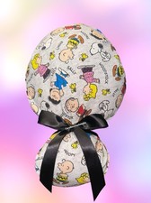 Snoopy Ponytail Scrub Cap, Peanuts Scrub Cap, Surgical Cap, Long Hair Scrub Cap