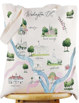 WZMPA Washington DC City Map Cosmetic Bag Tote 