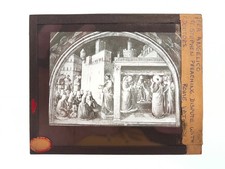 Antique Magic Lantern Glass Slide - St. Stephen Preaching, Fra Angelico, Vatican