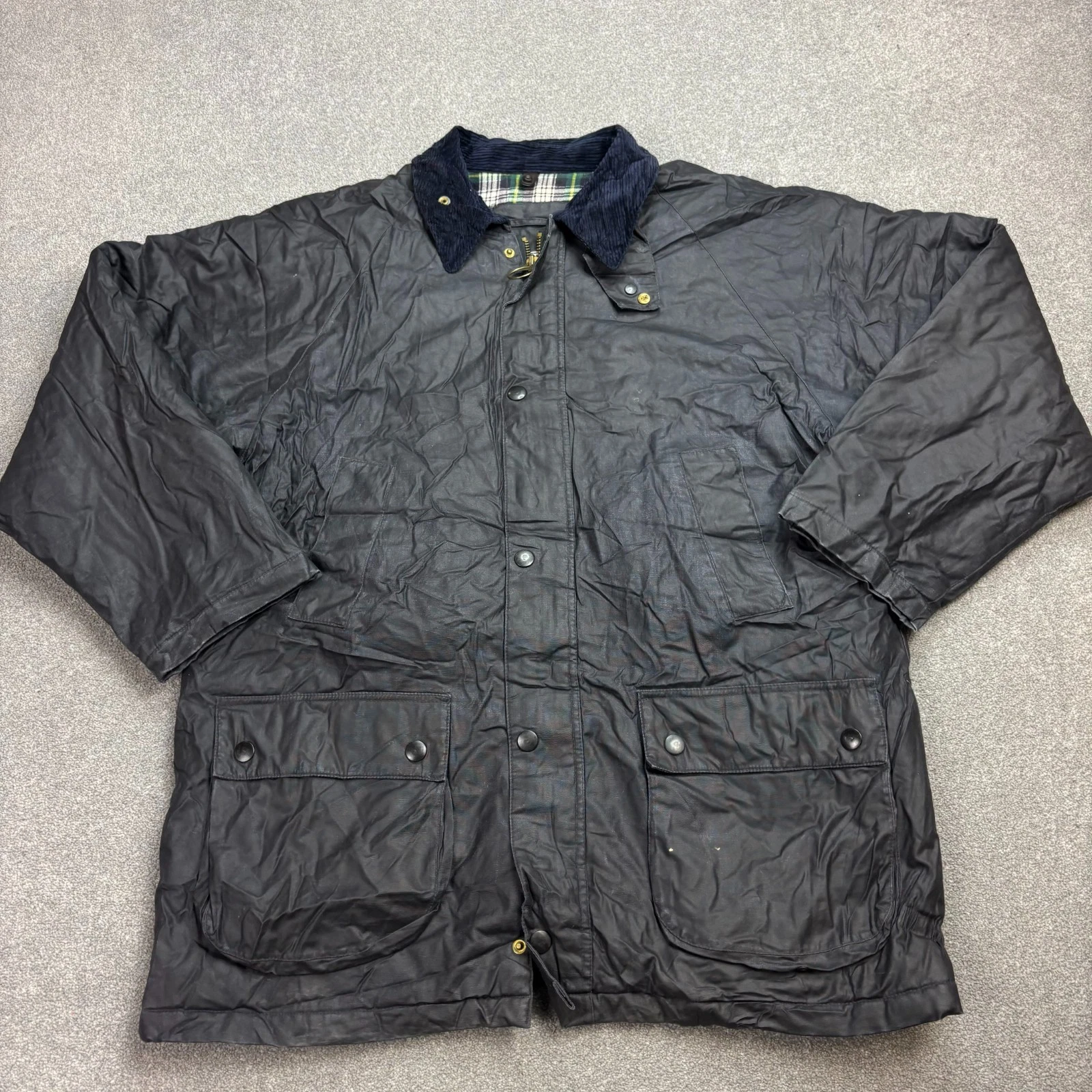 Wax Jacket Adult X Large Blue Hunting Country Outdoor Waterproof Coat Men*