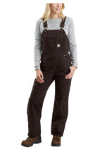Carhartt 104049 Quilt-Lined Duck Bib Overalls for Ladies - Dark Brown - M -