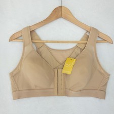 Delimira Front Close Bra Womens 38B Beige Posture Support Wire Free Adjustable