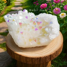 Titanium Raw Rainbow Angel Aura Quartz Cluster Geode Crystal Stone Specimens