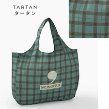 monoprix grocery shopping tote bag reusable france supermarket paris check