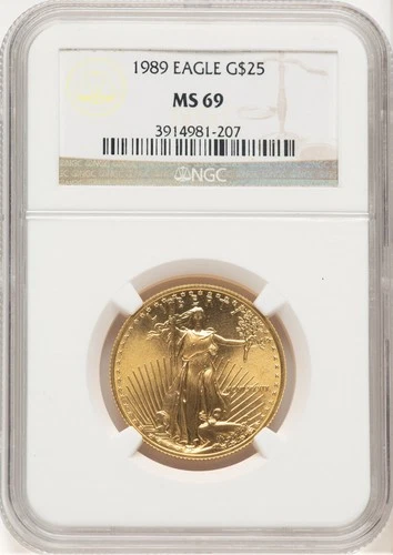 1989 Gold Eagle 1/2oz Brown Label NGC MS69