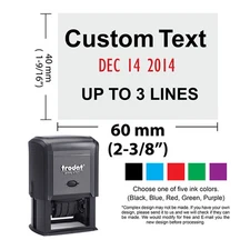 Trodat 4727  Rubber Self Inking date Stamp with 3 Lines Customization Text