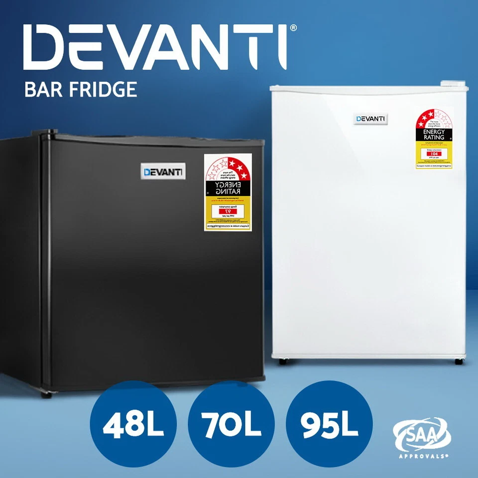 Devanti Bar Fridge Mini Freezer Portable Refrigerator Small Fridge Wine 48/70L