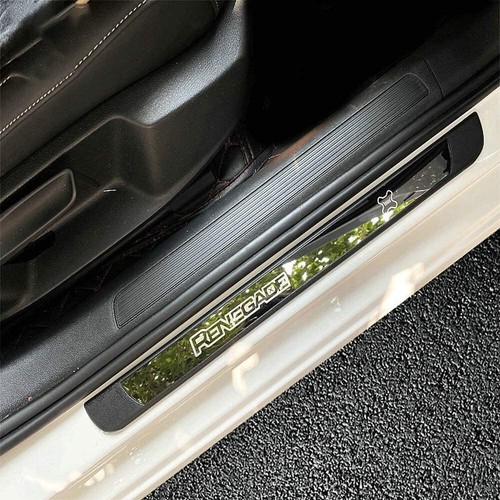 Set 4 Modanature Battitacco Pedane Sottoporta in ABS acciaio per Jeep Renegade - Foto 3 di 6