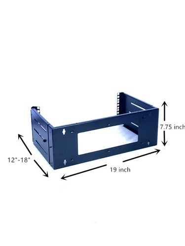 4U Wall Mount Open Frame 19'' Server Equipment Rack adjustable 12-18 inch depth - Picture 5 of 5