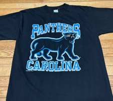 Vtg 90s 1993 Carolina Panthers NFL Big Print T-Shirt Size XL