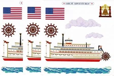 Mrs Grossman's RIVERBOAT Boat Scrapbook Stickers 3 Sheets Paddle Steamer